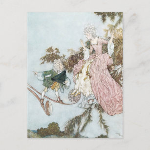 Vintages Märchen Schlafen Schönheit Edmund Dulac Postkarte