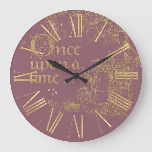 Vintages Märchen Themenwelt Sasso San Gottardo Große Wanduhr (Vorderseite)