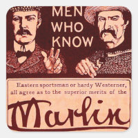 Vintages Marlin Firearms Red Gun Ad Sticker Set