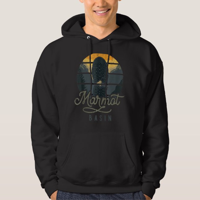 Vintages Marmorbecken Wandern Skifahren Hoodie (Vorderseite)