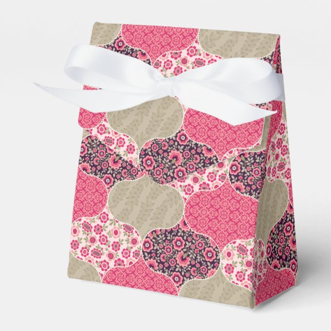 Vintages marokkanisches Muster Rosa Geschenkschachtel (Vorderseite)