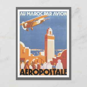 Vintages Marokko Aeropostale Moschee Postkarte