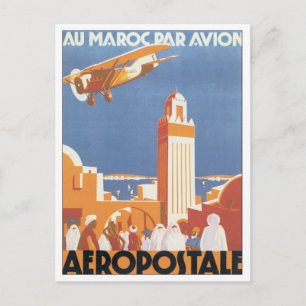 Vintages Marokko Aeropostale Moschee Postkarte