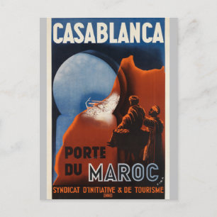 Vintages Marokko Casablanca Port Retro Postkarte