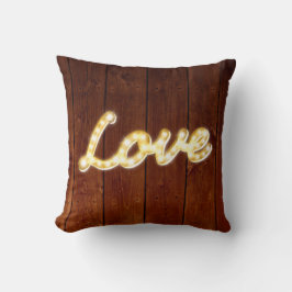 Vintages Marquee Lights Liebe Kissen - Stallbrett