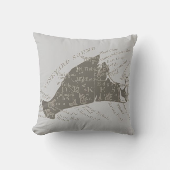 Vintages Martha's Vineyard, grau Kissen (Vorderseite)