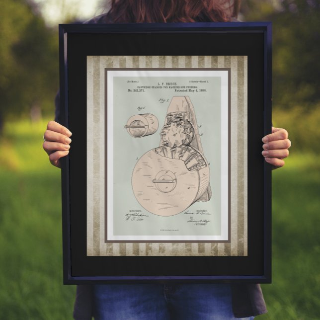 Vintages Maschinenzuführungspatent Poster (Von Creator hochgeladen)
