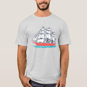 Vintages Mast-Segeln-Schiff der Art-drei T-Shirt