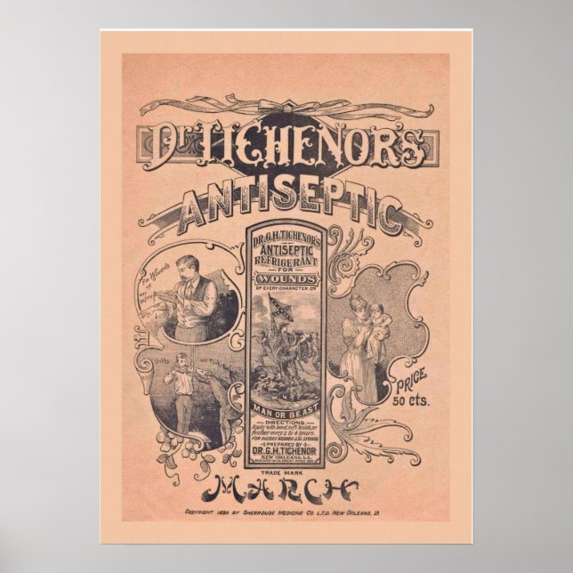 Vintages Medicine Poster Dr. Tichenors Antiseptika (Vorne)