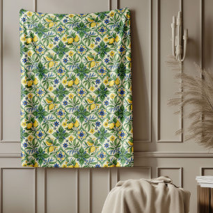 Vintages mediterranes traditionelles geometrisches fleecedecke