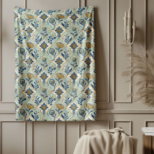 Vintages mediterranes traditionelles geometrisches fleecedecke