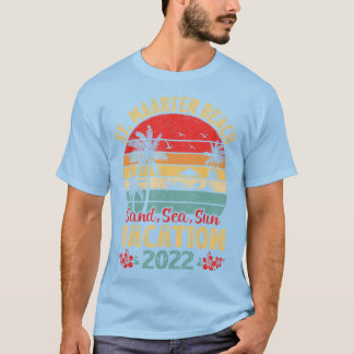 Vintages Meer Sand Sonne Urlaub 2022 St. Maarten B T-Shirt
