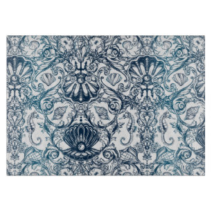 Vintages Meeresmuster Schneidebrett