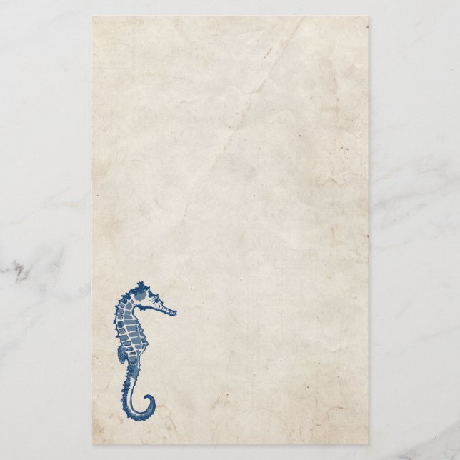 Vintages Meerpferd Briefpapier (Vorderseite)