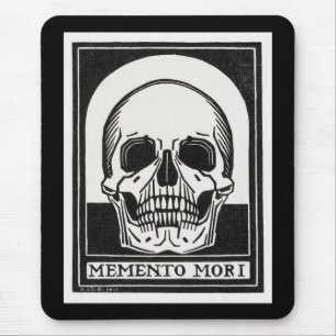Vintages Memento Mori Skull Illustration Art Mousepad