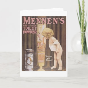 Vintages Mennen-Toilettenpulver Kinderpfeife in Ba Karte