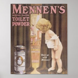 Vintages Mennen-Toilettenpulver Kinderpfeifen in B Poster