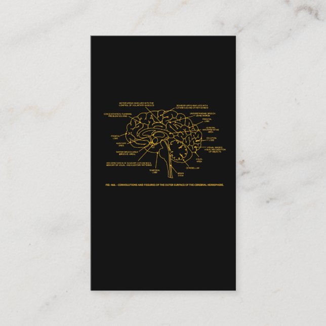 Vintages menschliches Anatomie-Gehirn Visitenkarte (Vorderseite)