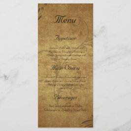 Vintages Menü für antike Teebasis Menükarte
