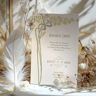 Vintages Menü Minimalistisch Art Nouveau Einladung