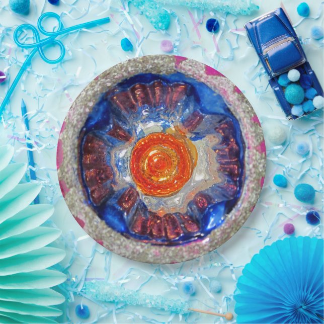 Vintages Merkur Weihnachtsball Pappteller (Party)