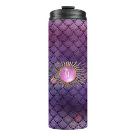 Vintages Mermaid Gemstone Monogram Thermosbecher