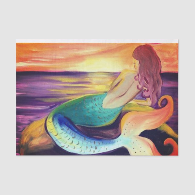 Vintages Mermaid Gift Tissue Paper Seidenpapier (Vorderseite)