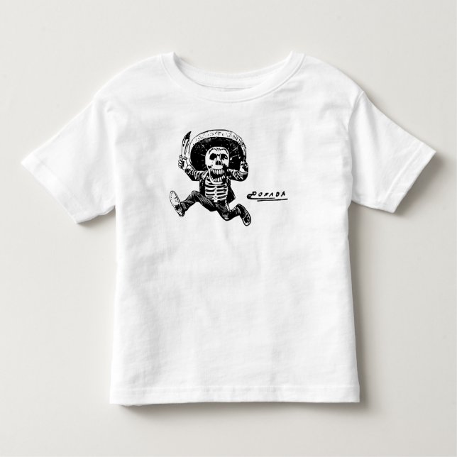 Vintages mexikanisches Skeleton Messer Posada Kleinkind T-shirt (Vorderseite)