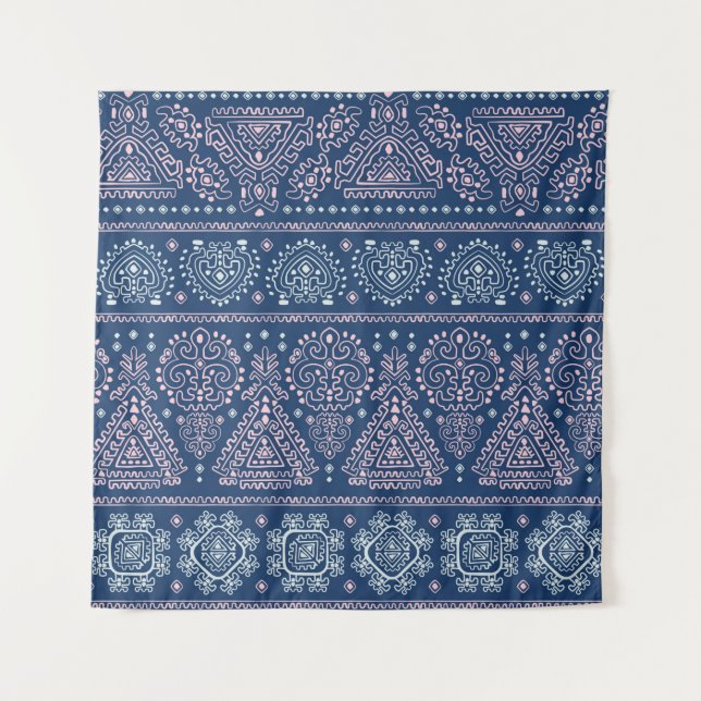 Vintages mexikanisches Vintages, nahtloses ethnisc Wandteppich (Vorderseite)