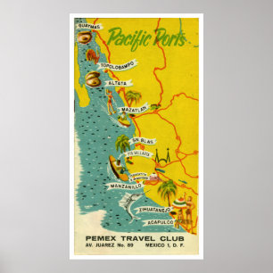 Vintages Mexiko Beach Reiseplakat Poster