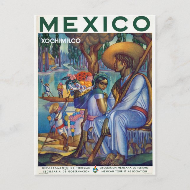 Vintages Mexiko - Kunstwerk für Tourismus in Mexik Postkarte (Vorderseite)