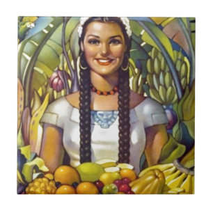 Vintages Mexiko Reisewerbung Fliese