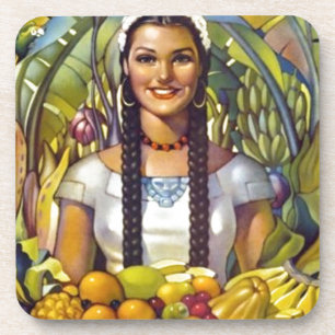 Vintages Mexiko Reisewerbung Getränkeuntersetzer
