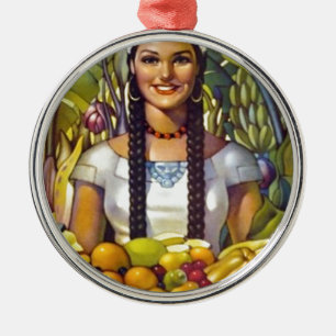 Vintages Mexiko Reisewerbung Ornament Aus Metall