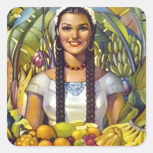 Vintages Mexiko Reisewerbung Quadratischer Aufkleber