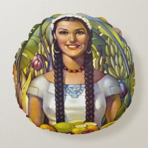 Vintages Mexiko Reisewerbung Rundes Kissen