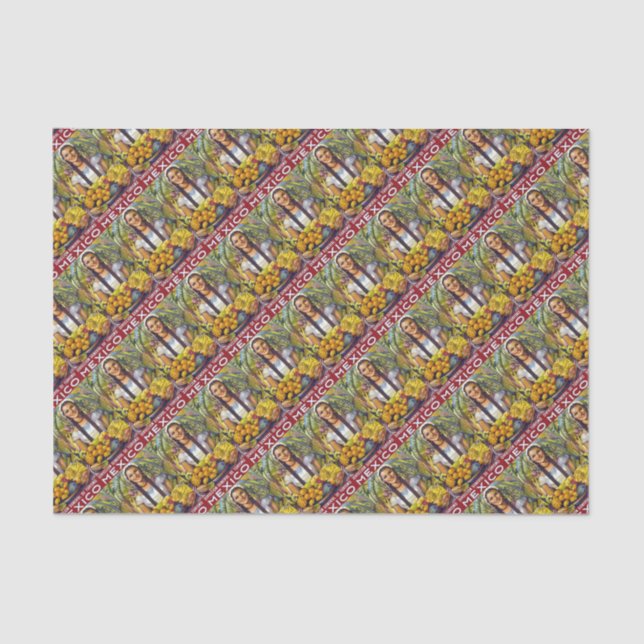 Vintages Mexiko Reisewerbung Seidenpapier (Vorderseite)