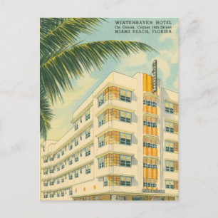 Vintages Miami Art Deco Postkarte