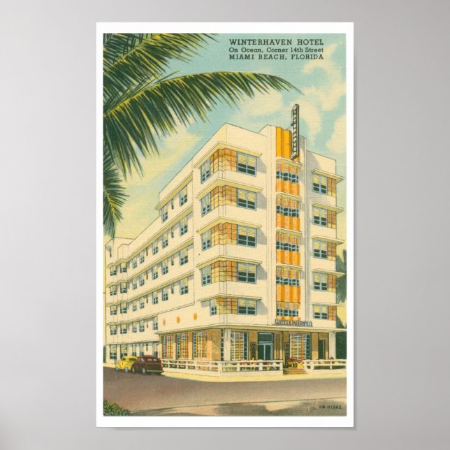 Vintages Miami Art Deco Reiseplaner Poster (Vorne)