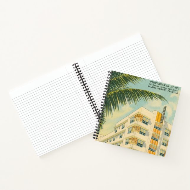 Vintages Miami Art Deco Spiral Notebook Notizbuch (Innenseite)