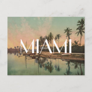 Vintages Miami Beach Foto Wanderlust Touristik Hip Postkarte