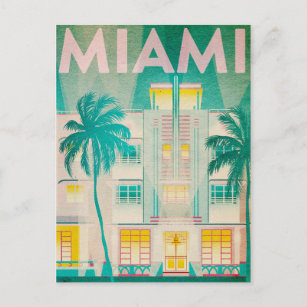 Vintages Miami, Ocean Drive Travel Postcard Postkarte