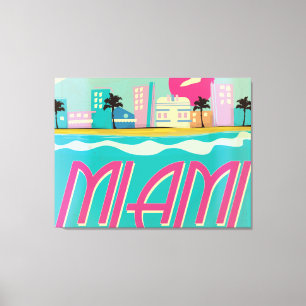 Vintages Miami Poster der 1980er Jahre Leinwanddruck