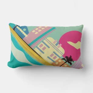 Vintages Miami Poster der 1980er Jahre Lendenkissen