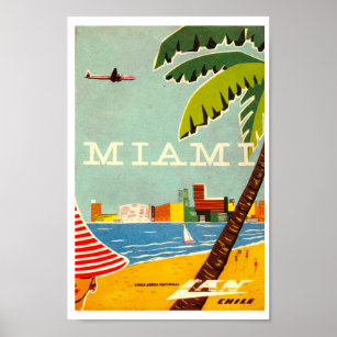 Vintages Miami Travel Poster