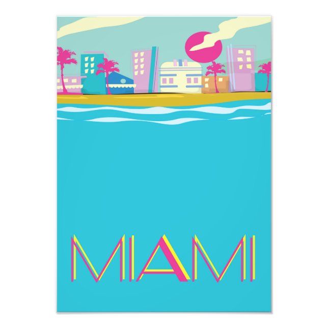 Vintages Miami Travel Poster der 1980er Jahre (Vorne)