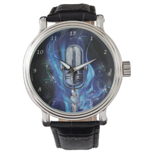 Vintages Mikrofon Armbanduhr