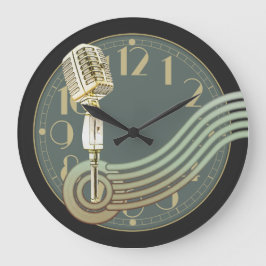 Vintages Mikrofon Große Wanduhr