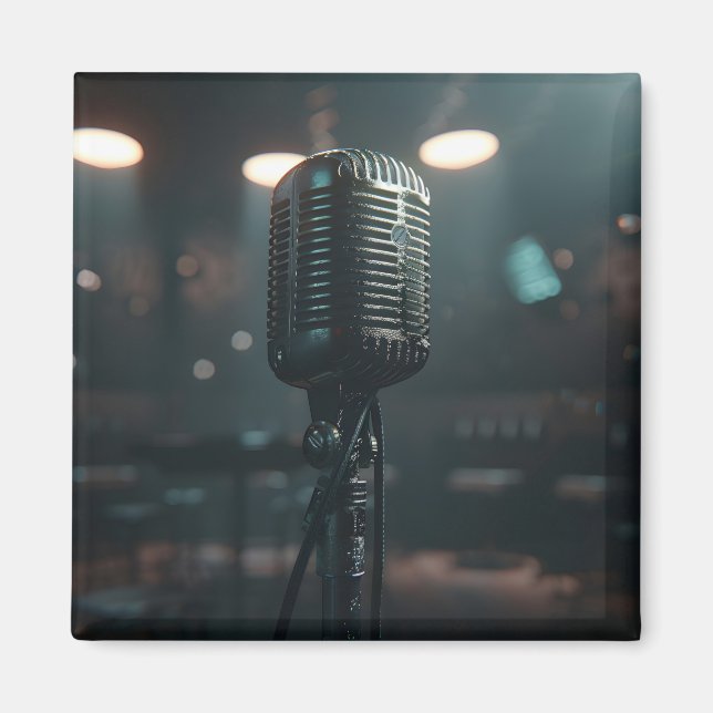 Vintages Mikrofon Magnet (Vorne)