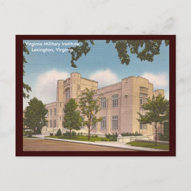 Vintages Militärinstitut Virginia Postkarte (Vorderseite)